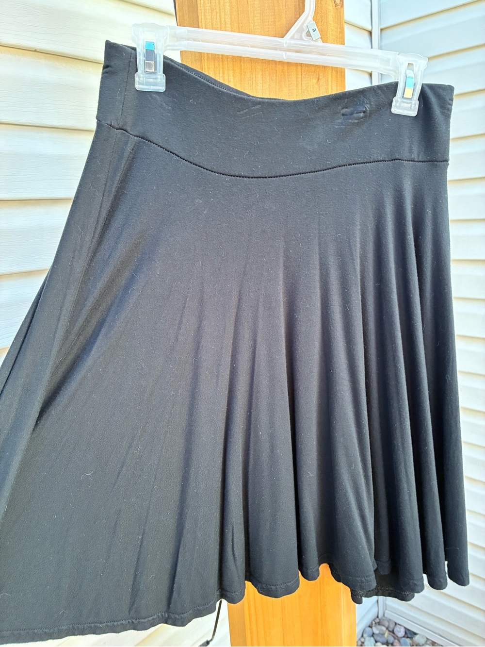 Chaps Black Circle Skirt with Flowing A-Line Hem